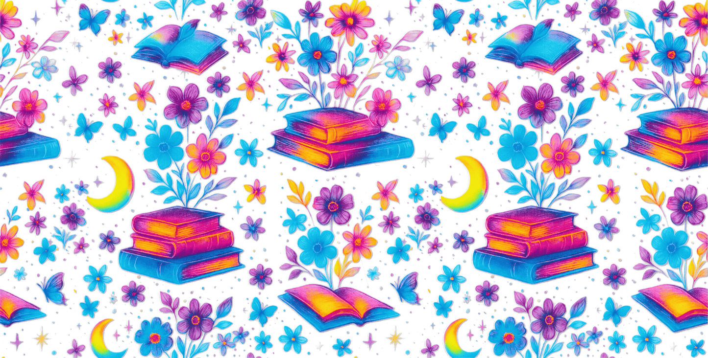 Books With Flowers Colorful
