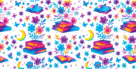 Books With Flowers Colorful