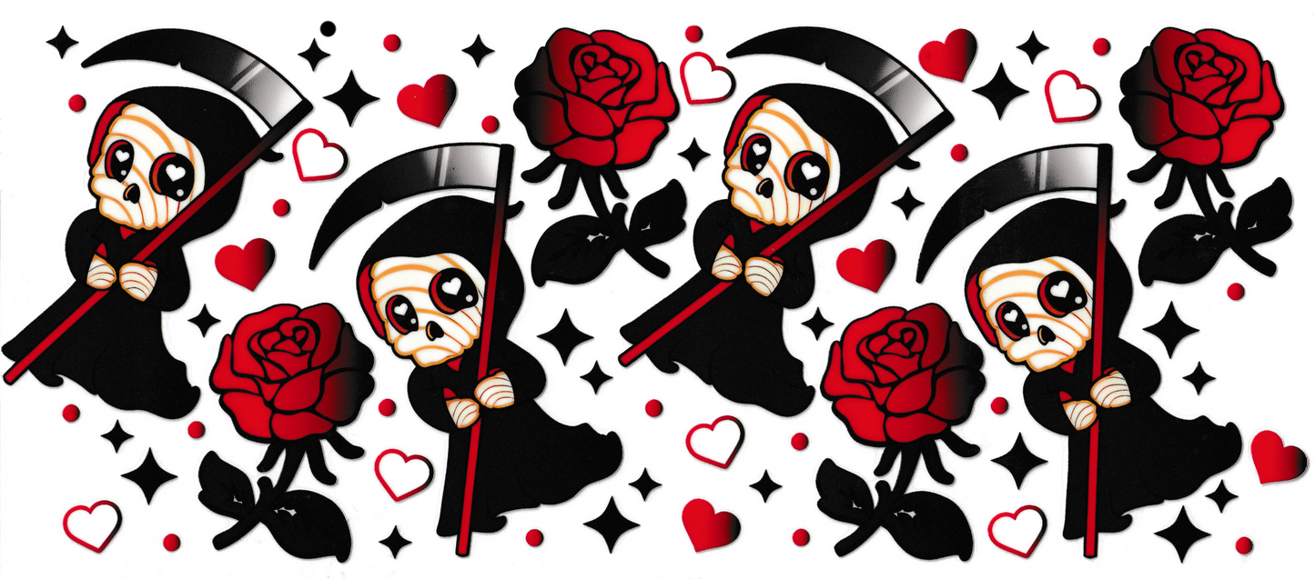 Grim Reaper With Red Roses