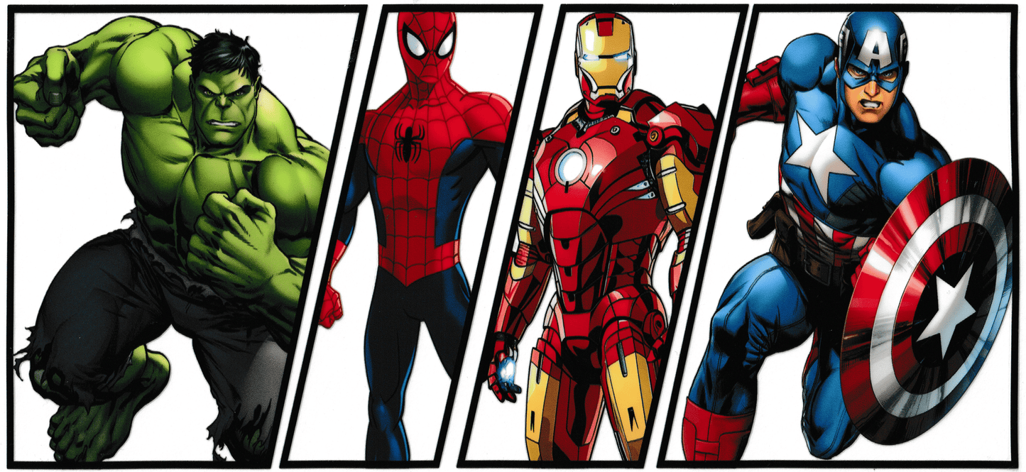 Avengers - Hulk, Spiderman, Iron Man & Captain America