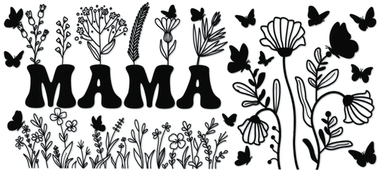 Mama Black With Flowers