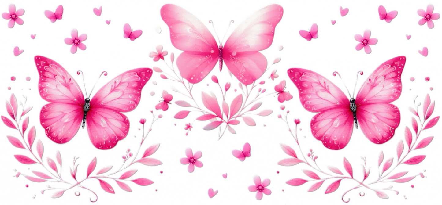Triple Pink Butterflies