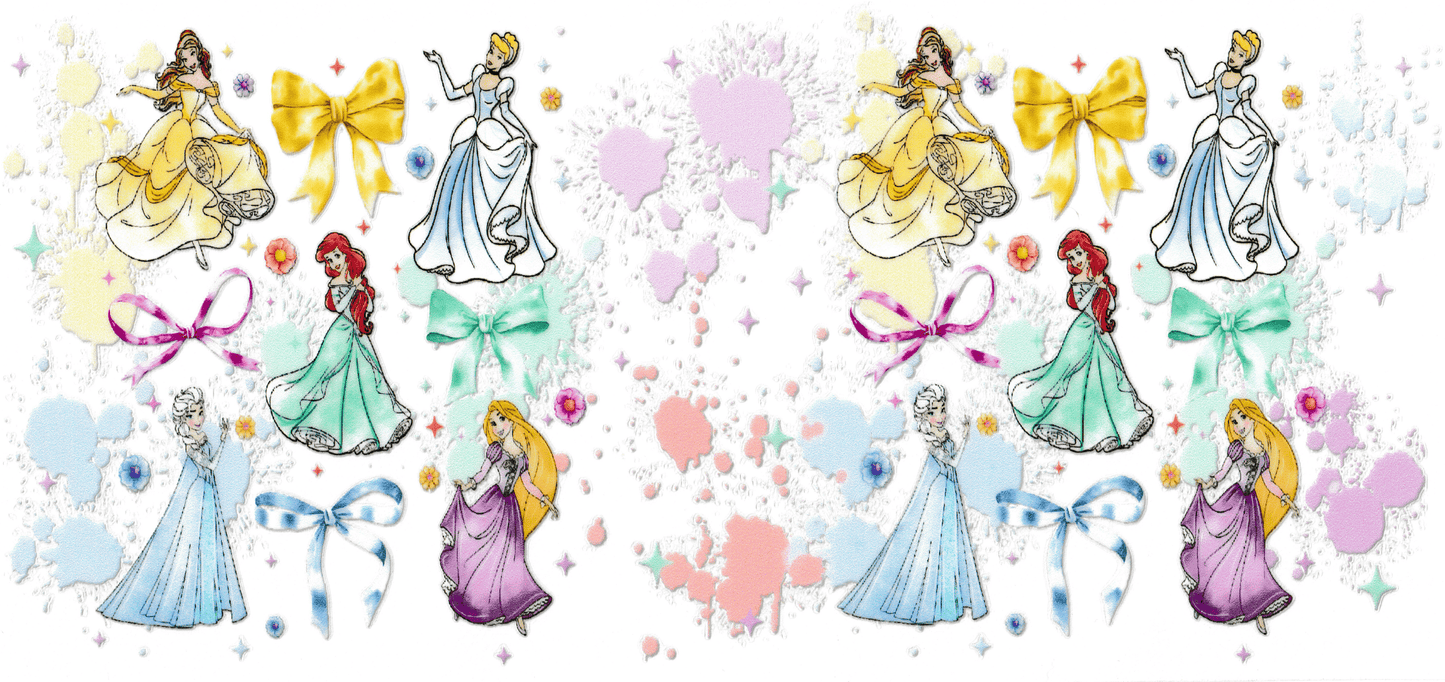 Disney Princess - Cinderella, Belle, Ariel, Elsa, & Rapunzel With Bows