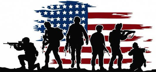American Flag & Soldiers