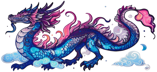 Blue & Pink Flame Dragon