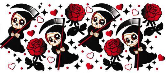 Grim Reaper With Red Roses