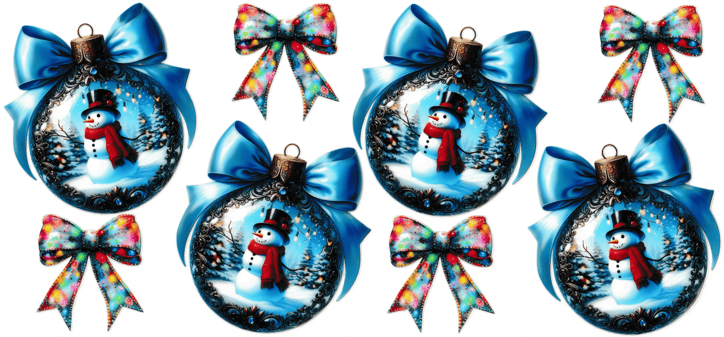 Blue Snowman Ornaments