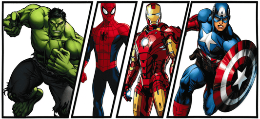 Avengers - Hulk, Spiderman, Iron Man & Captain America