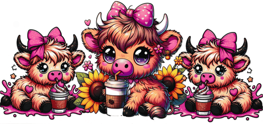 Three Cows With Pink Bows